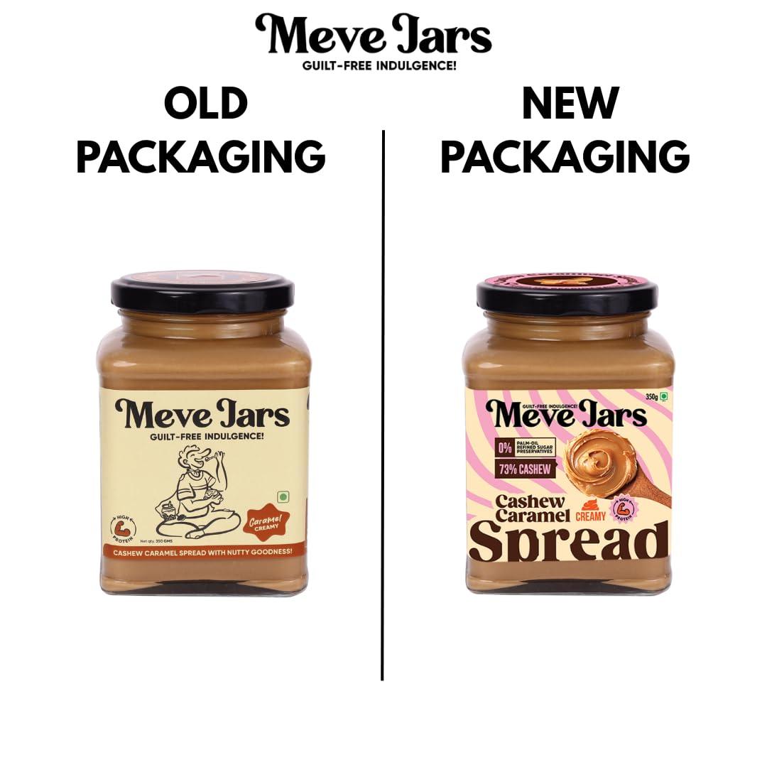 Meve Jars Meve Jars - Cashew Caramel Hazelnut Spread | 230g | No Preservatives | Gluten Free | High in Protein (Creamy)