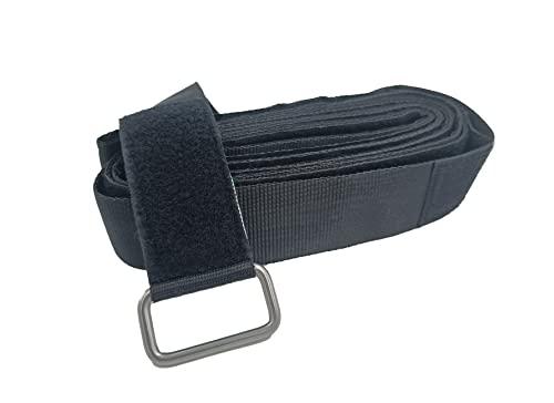 Generic Reusable heavy duty Pallet Safety Belt Straps for stabilize the pallet load while stored in warehouse racks. (Poly Propylene Black Colour - 2" Width x 5Meters Length) Full Velcro Type.