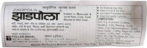 LOOKIT 31 in 1 Ayurvedic Herbal Organic Zadpola (100 GM) for All Types of Ache and Body Issues Pain and Stress Releiver - Set of 1