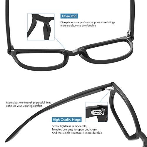 MEETSUN MEETSUN Blue Light Blocking Glasses Nerd Eyeglasses Frame,Anti Blue Lights Computer Reading Gaming Glasses For Women Men 2 Pack Black Leopard Tortoise HEV Clear Lens