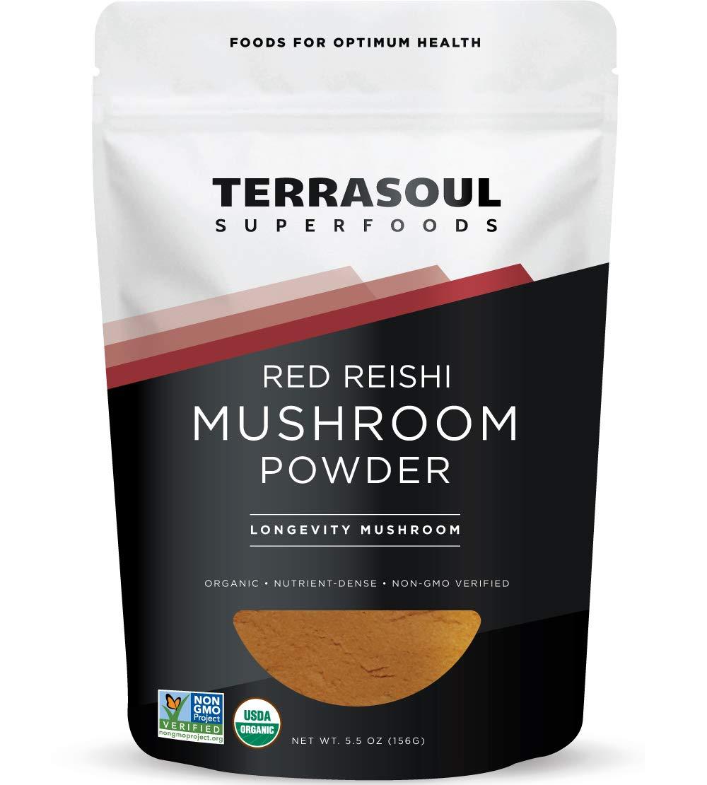 Terrasoul Superfoods Red Reishi Mushroom Powder 4:1 Extract (Organic), 8-ounce
