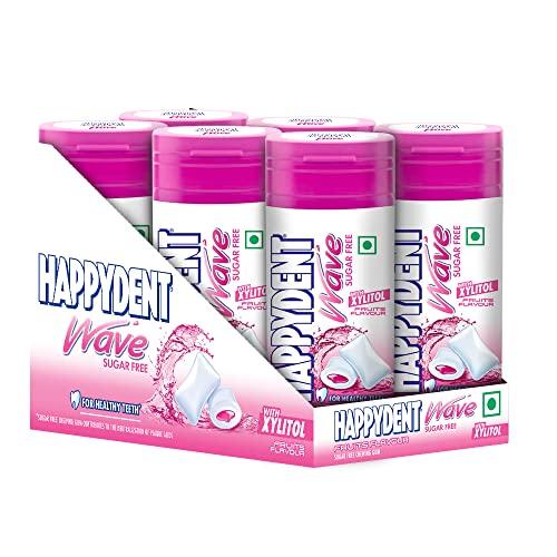 HappyDent Happydent Wave, Xylitol Sugarfree Fruity Flavour, Bubble Gum Bottle Pack, 231.2g (Pack of 8)