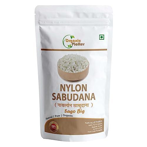 Organic Platter Nylon Sabudana Big, Nylon Sago,Nylon Crystal (Sago), Javvarisi/Tapioca pearls (Pouch) (200)