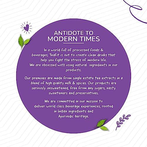 TeaFit TeaFit Premium Zero Sugar Instant Assorted Tea Pack of 24 Sachets (336gm) | Ginger-Cardamom-Masala-Saffron-Lemongrass Instant Milk Tea Premix | Diabetic Friendly | Instant Tea Premix | Tea Powder