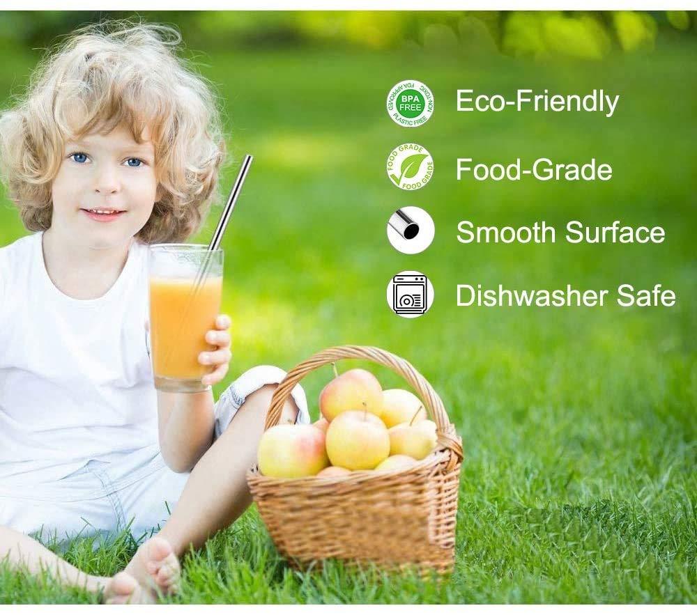 Anab Gift International ANABGI Reusable Portable Metal Straws for Drinking, Telescopic Foldable Stainless-Steel Drinking Straw with Case and Cleaning Brush Carabiner for Coffee Juice Smoothie Milkshake, Easy to Clean (Pink)