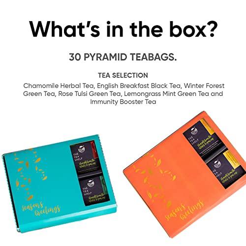 The Tea Shelf The Tea Shelf Gala Green Tea Gift Box | Premium Festive Tea Gift Set for Family and Friends | Gift Good Health | 100% Natural Ingredients | Healthy Gift Hampers| Green Tea Gift Hamper