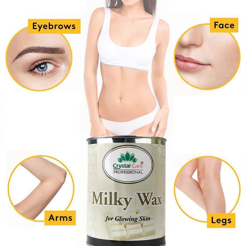 CRYSTAL CARE CRYSTAL CARE Hair Removal Wax for Glowing Skin | Men and Women | (MIlky Wax, 800G)