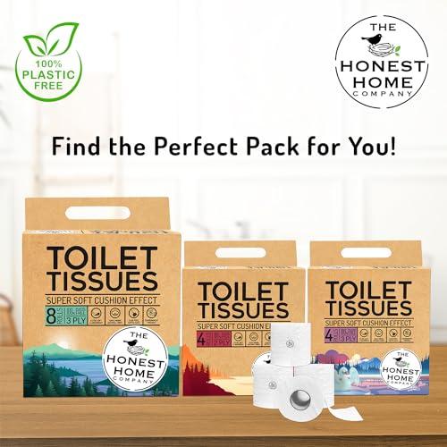 THE HONEST HOME COMPANY The Honest Home Co. | 2 Ply Toilet Paper Roll | 2400 Pulls | 100% Virgin Pulp & Super Soft | Clog - Free | Pack of 8 (300 Pulls/Roll)