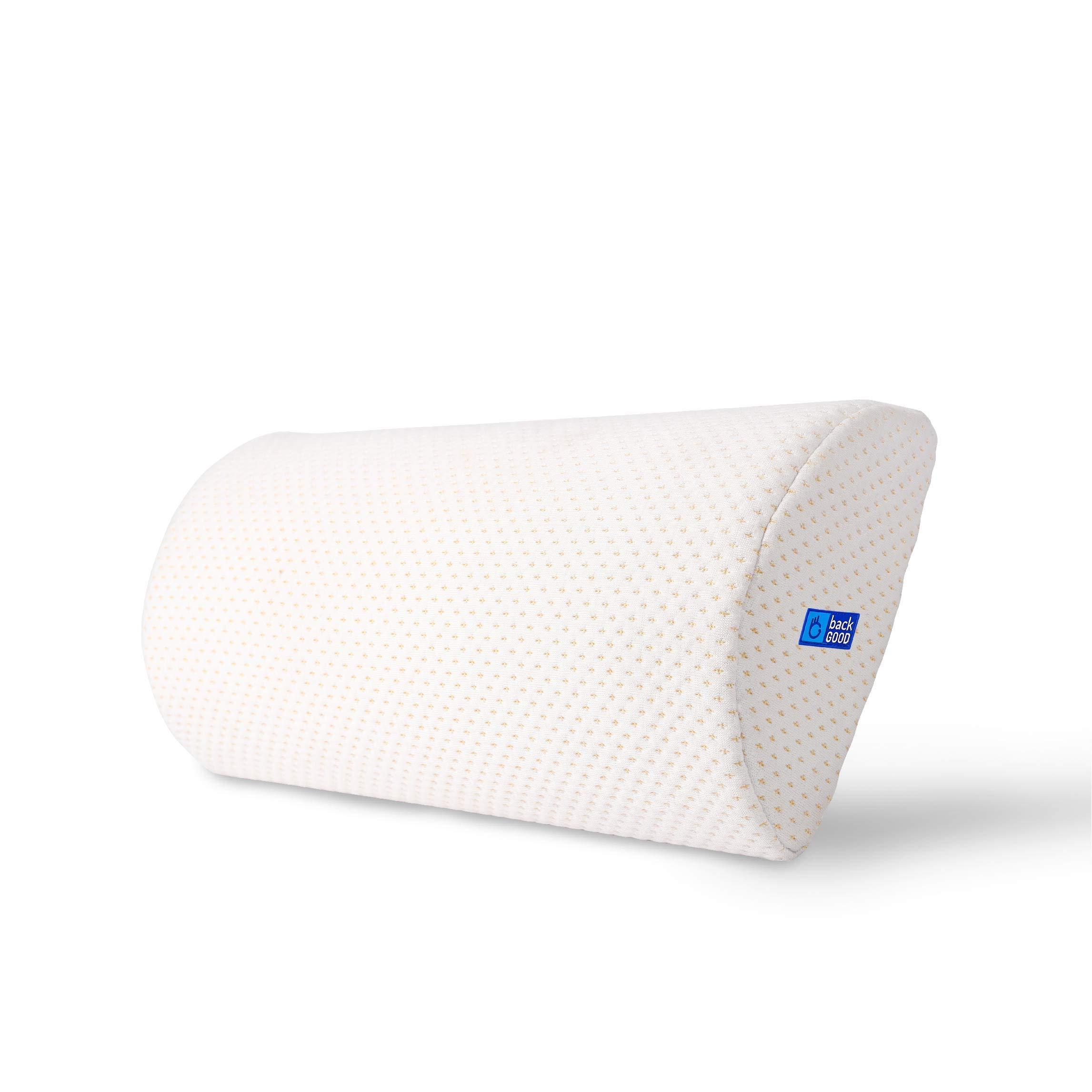 Back Good Back Good Posture Wise D-Shaped Lumbar roll for Back Pain & Lower Back Support (White)