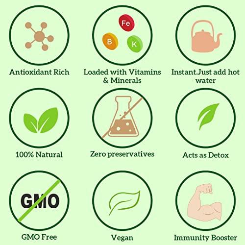 PLANTER'S CHOICE Planter's Choice 200GMS Instant & immunity Boosting Tulsi Turmeric Green Tea - Infused with Organic Jaggery Granules,Tulsi & Turmeric - Detoxifying & Antioxidant Rich -100% Natural - Zero Preservative