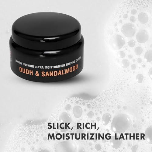 Pink Woolf Pink Woolf Moisturizing Oudh & Sandalwood Shaving Cream For A Close, Comfortable, Irritation Free Smooth Shave, Smells Great, Hydrate, Soften Beard - 100 G