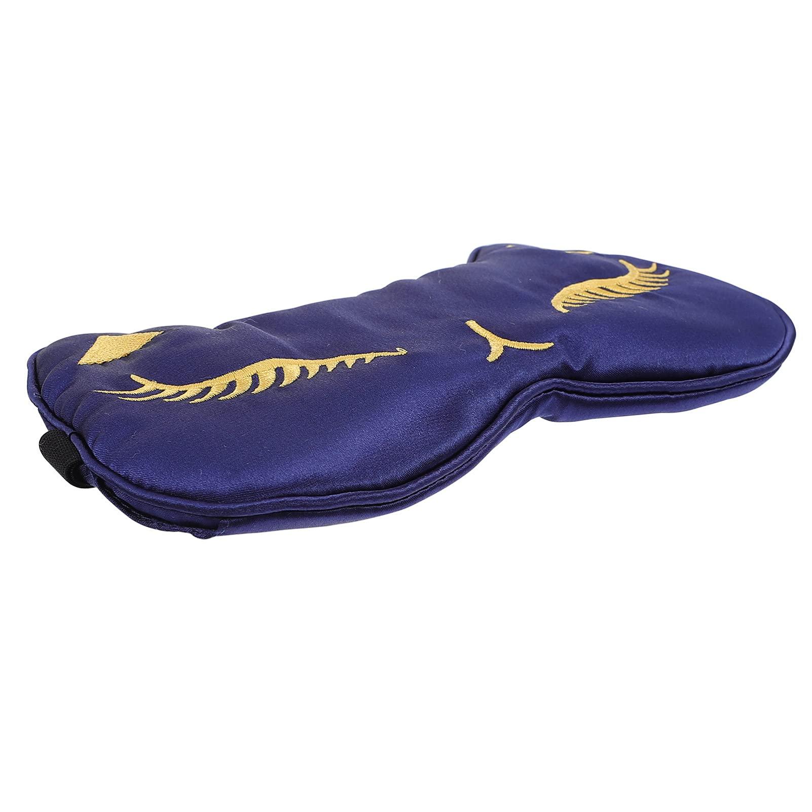 HEALLILY HEALLILY 1Pc Imitation Silk Blindfold Sleeping Shading Eye Blindfold Cartoon Cat Eye Blindfold with Adjustable Buckle for Home Office School Sleep (Navy)