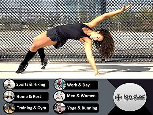 Ion Clad Ion Clad Copper Compression Calf Sleeve- Shin Support Socks for Relief from Leg Cramps, Shin Splints, Varicose Veins Injury Pain Guard - Recovery for Men & Women-Sports, Gym & Running (M)