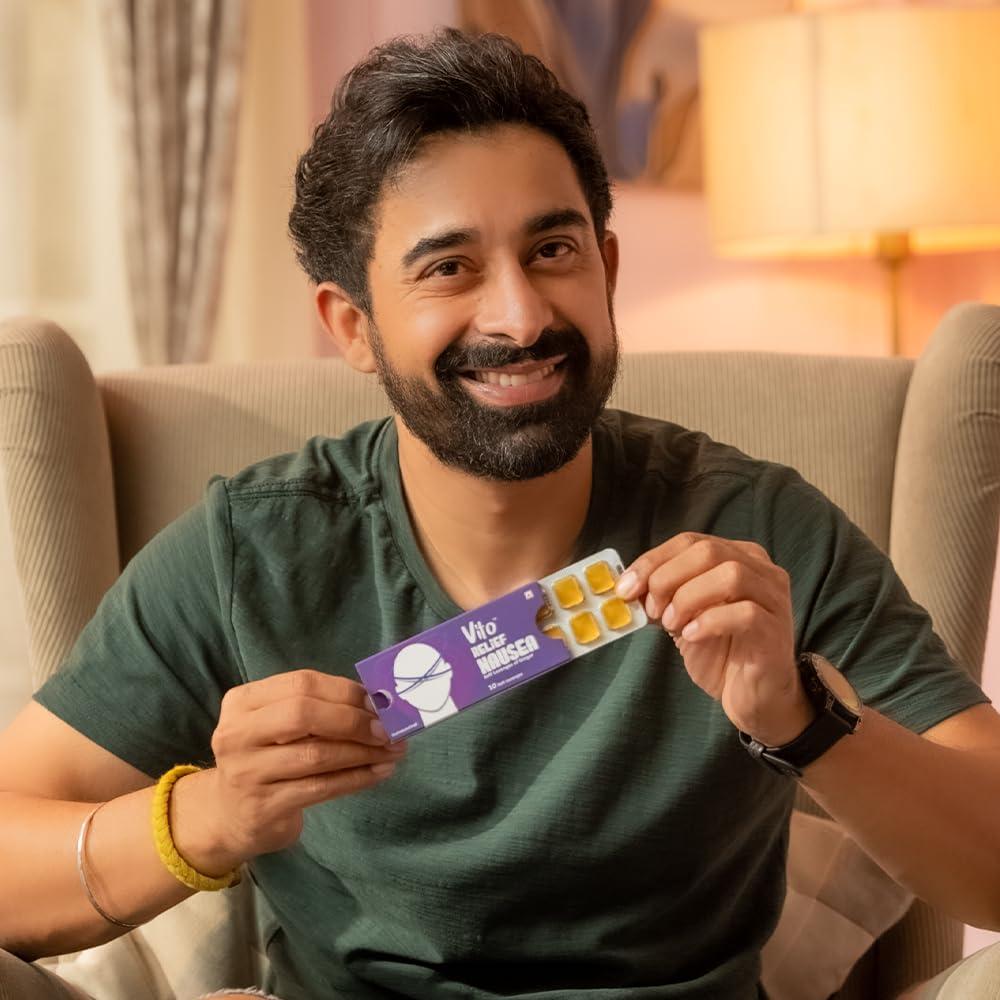 Vito Relief Vito Relief Nausea Ginger Lozenges -Instant relief from Travel Sickness, Dizziness, Nausea & Morning Sickness with natural ingredients, drug free, 10 soft sugarfree lozenges (Pack Of 1)