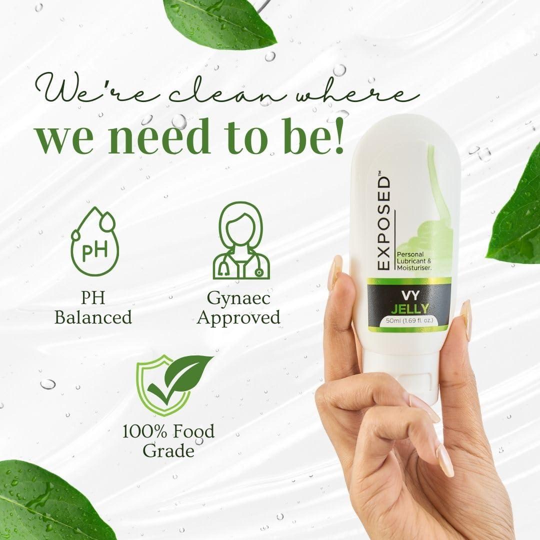 EXPOSED Exposed VY Jelly Lubricant Gel For Men & Women | Water-Based Lubricant | 100% Natural & Food Grade 50ml