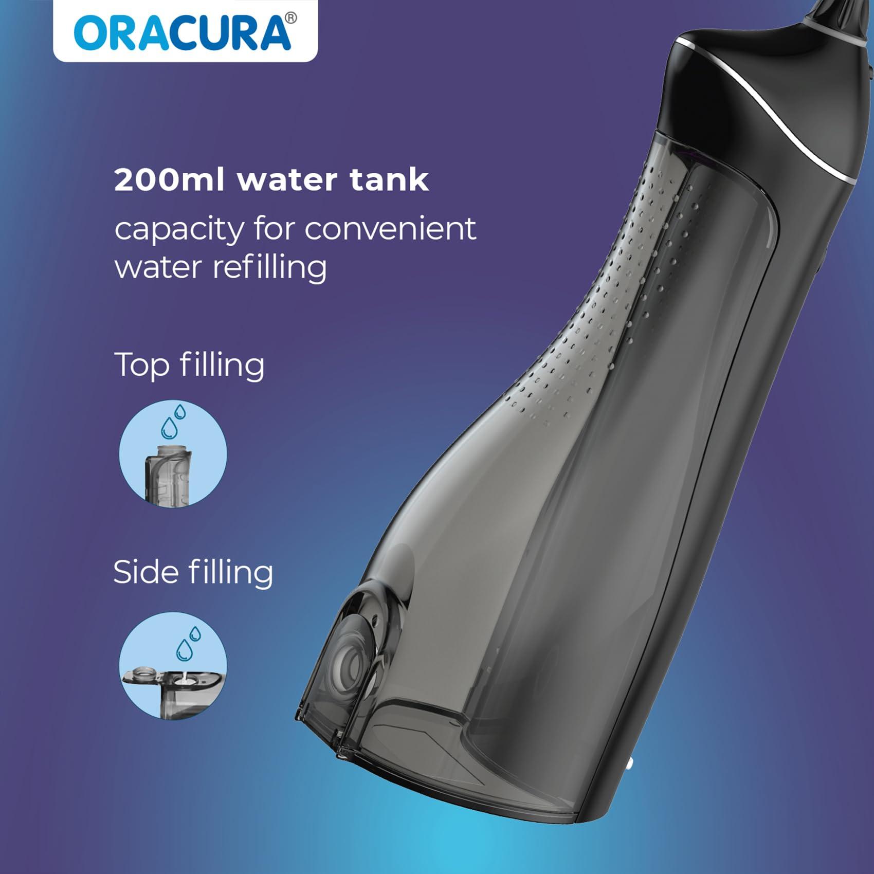 ORACURA ORACURA Daily Care Combo OC200 Smart PLUS Water FlosserBlack & SB200 Sonic Lite Electric Rechargeable Toothbrush Peach