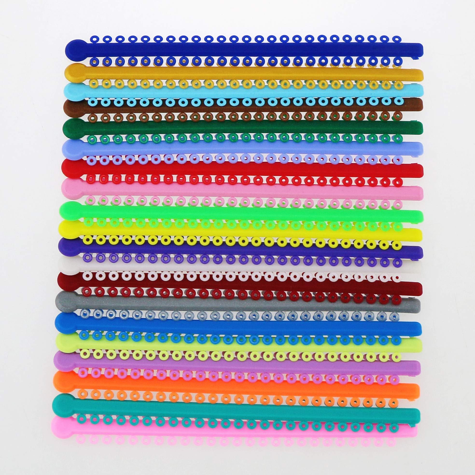 JZQ Assorted Dental Ligature Elastic Rubber Ties Orthodontic Bands for Braces Brackets (MIXED COLOR)