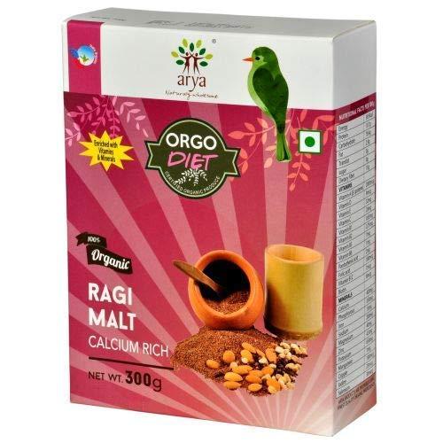 Arya Farm Arya Farm Certified Organic Without Chemicals, Pesticides , No Added Sugar Sprouted Ragi Malt 600 g Energy Health Drink Powder Mix for Kids Children Adults