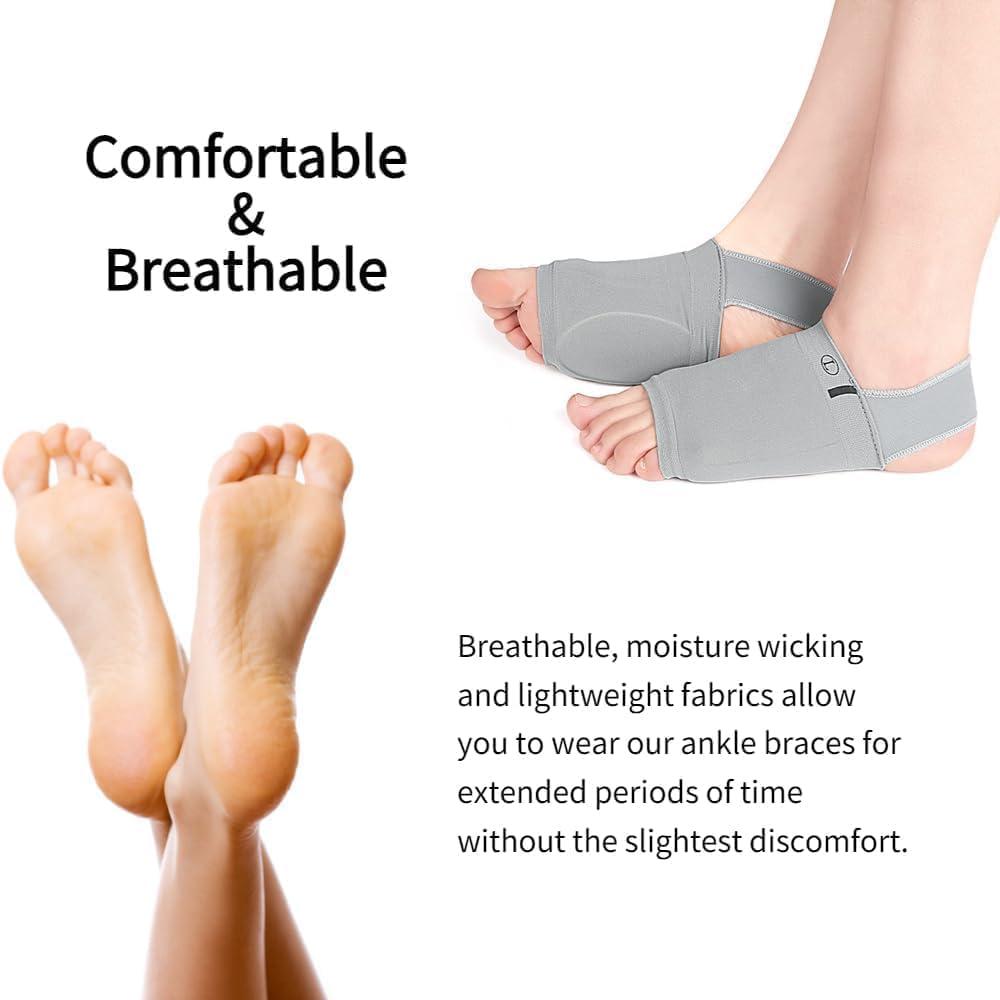 ULTRINA ULTRINA Flat Foot Arch Support Socks for Men & Women | Medial Arch Support for Flat Feet Correction Sleeve With Cushion | Plantar Fasciitis Leg Foot Pain Relief Product | Free Size.
