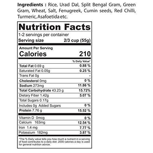 Dixit Foods Dixit Foods Amboli Peeth | Ready to Cook | 15 amboli / 4 servings per pack, 500g (Pack of 2)