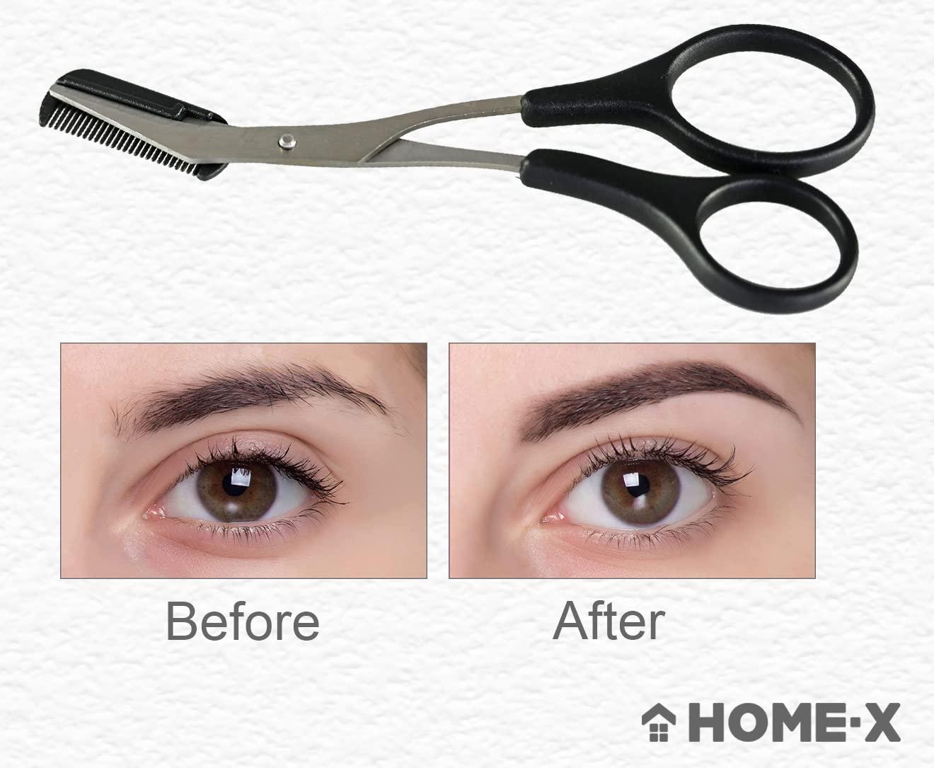 Home-X HOME-X Eyebrow Scissors, Stainless Steel Eyebrow Trimmer, Eyebrow-Shaping Tool, Small Trimming Scissors for Grooming
