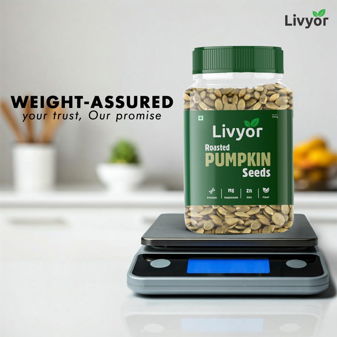 LIVYOR LIVYOR Roasted Pumpkin Seeds, Lightly Salted, Full of Protein and Fiber Rich Superfood, High in Magnesium, 1kg