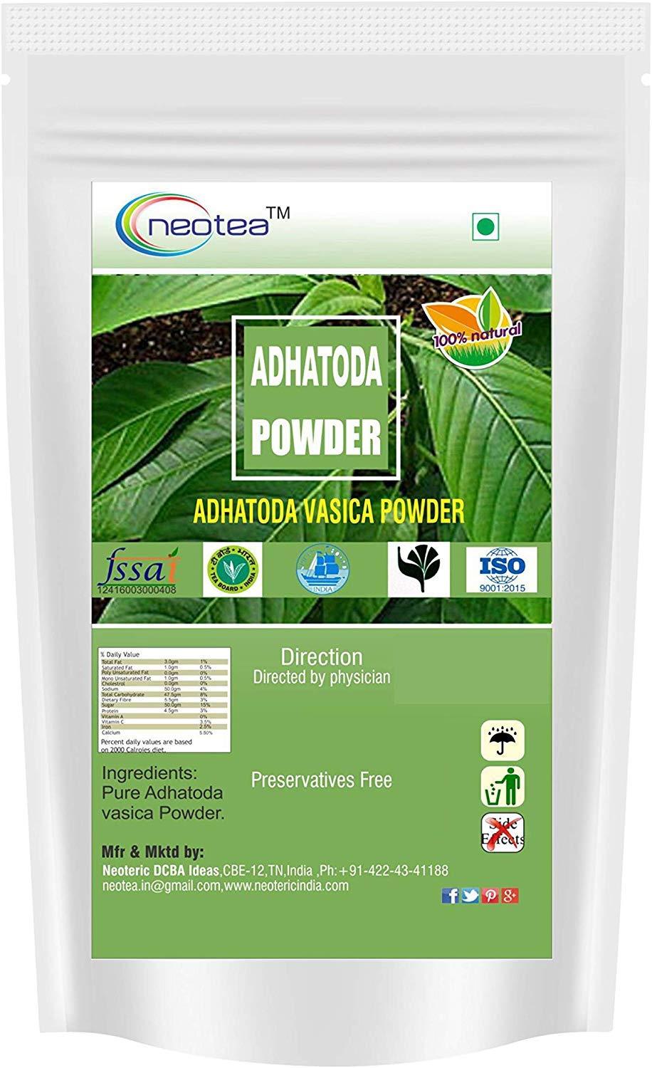 neotea Adathoda Powder Adathoda Vasica Adathodai Adusa Adalodakam Leaves Herbal 300 GM