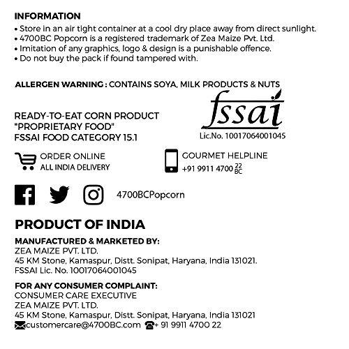 4700BC 4700BC Popcorn Festive Gift Box, 2 Tins, 1 Nutty Tuxedo Chocolate, 1 Himalayan Salt Caramel, 255g (Red)