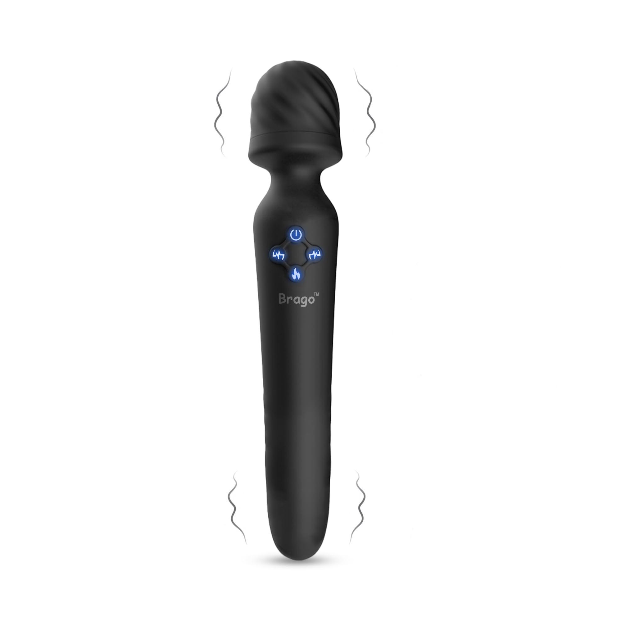 Brago Brago Body Massager Handheld Dual Head Massager for Pain Relief Relaxation, Rechargeable (DuoBliss - Black)