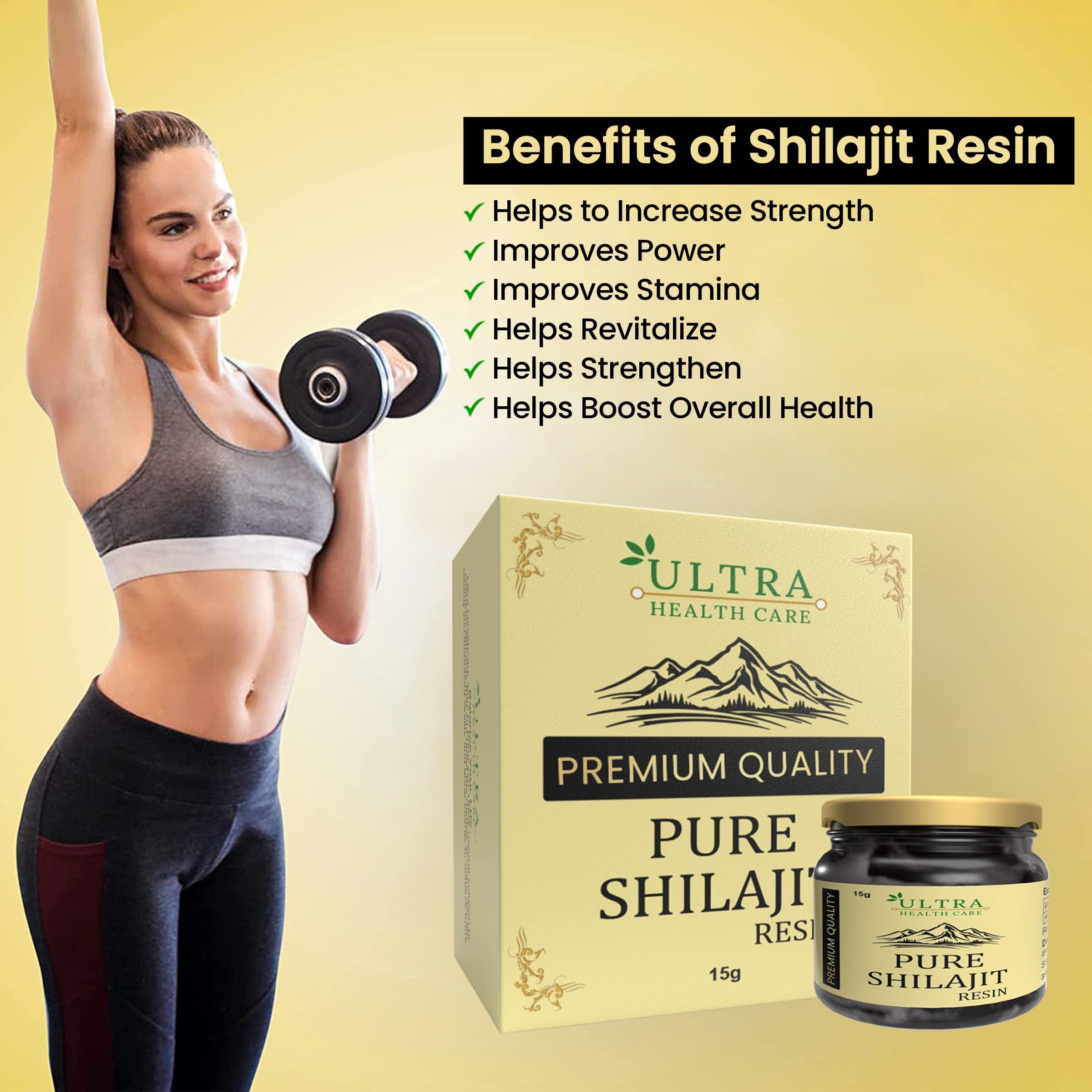Ultra Health care Ultra Health care Shilajit Resin for Energy, Focus and Vitality - Pure Quality Himalayan Shilajit | Strength | Stamina | Power | 100% Pure and Natural | Clinically Approved | 15gm | For Men & Women