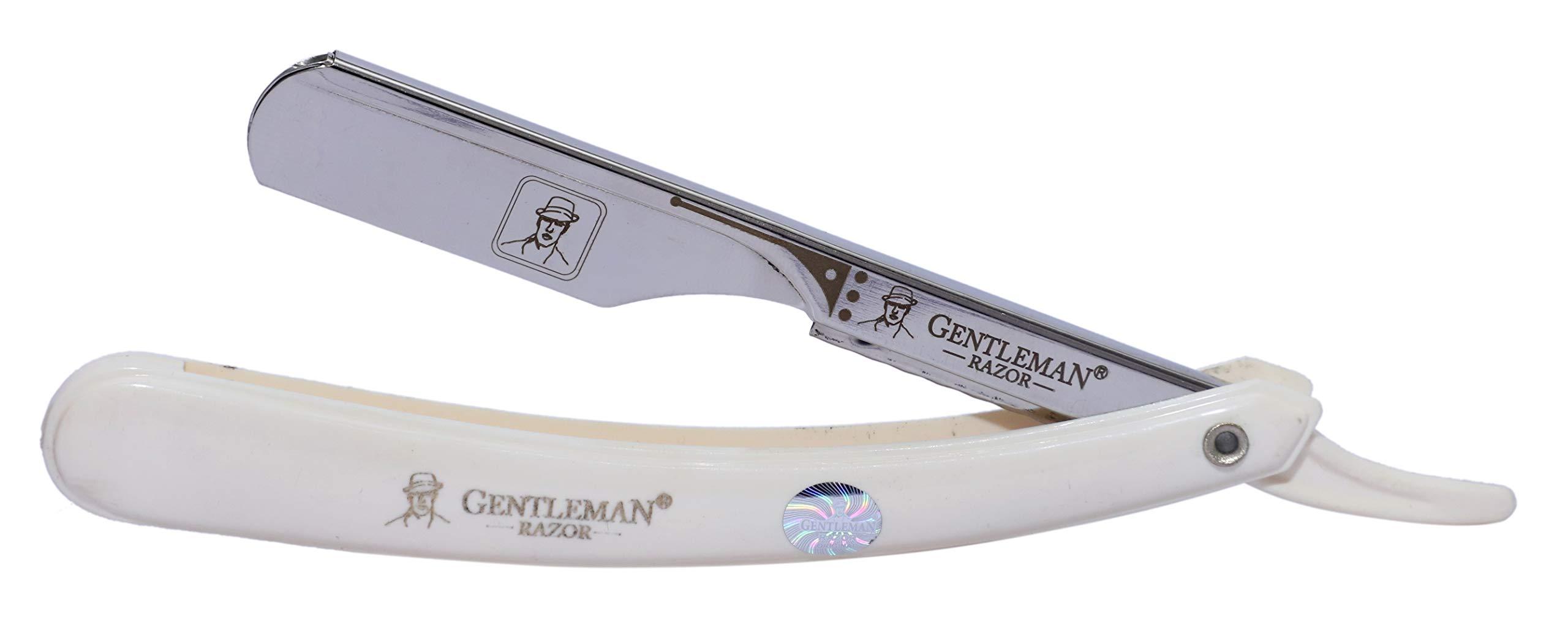 GENTLEMAN GENTLEMAN Gentleman Razor Stainless Steel Straight Edge Barber Razor For Men Well Balanced Sliding Style Weight, Finely Balanced (FREE Blade Inside)