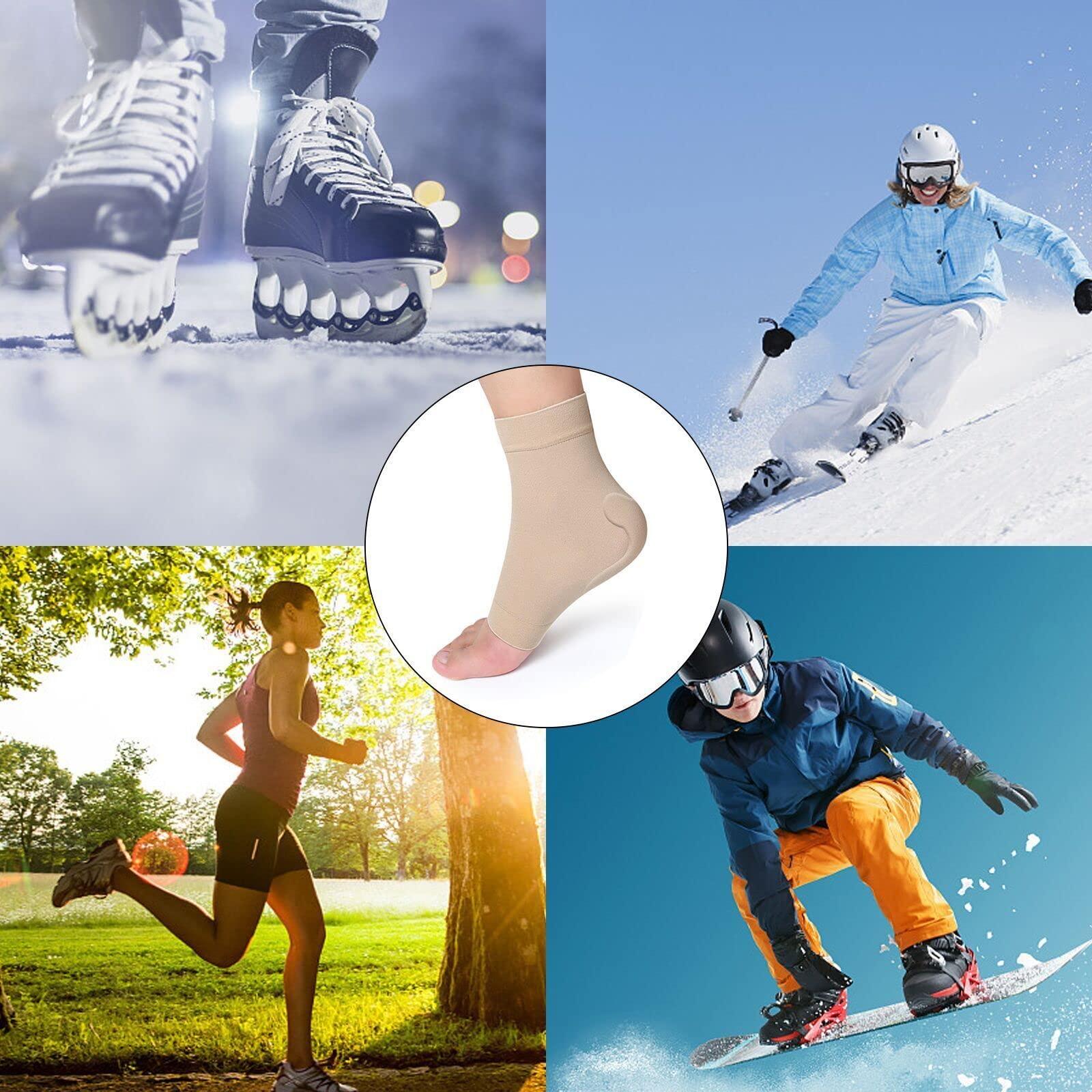 Qchengsan Ankle Malleolar Gel Sleeves,Ankle Bone Protection Socks, Padded Skate Sock with Ankle Bone Pads Gel Pads, Ankle protector & Cushion for Boots,Hockey Figure Skating,Splints,Braces,Skateboard Accessories