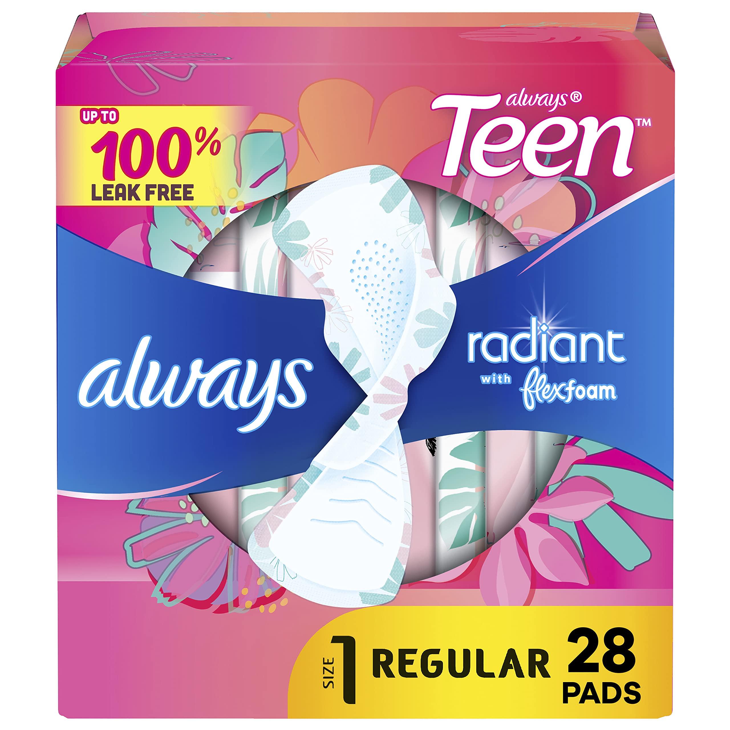 Always Always Totally Teen Radiant Infinity Pads 28 Count