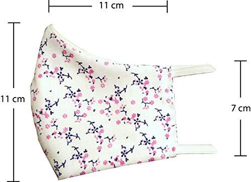 TED TECH Cotton Head loop Designer Reusable Face masks (3 layered) (FEMALE, Pack of 4)