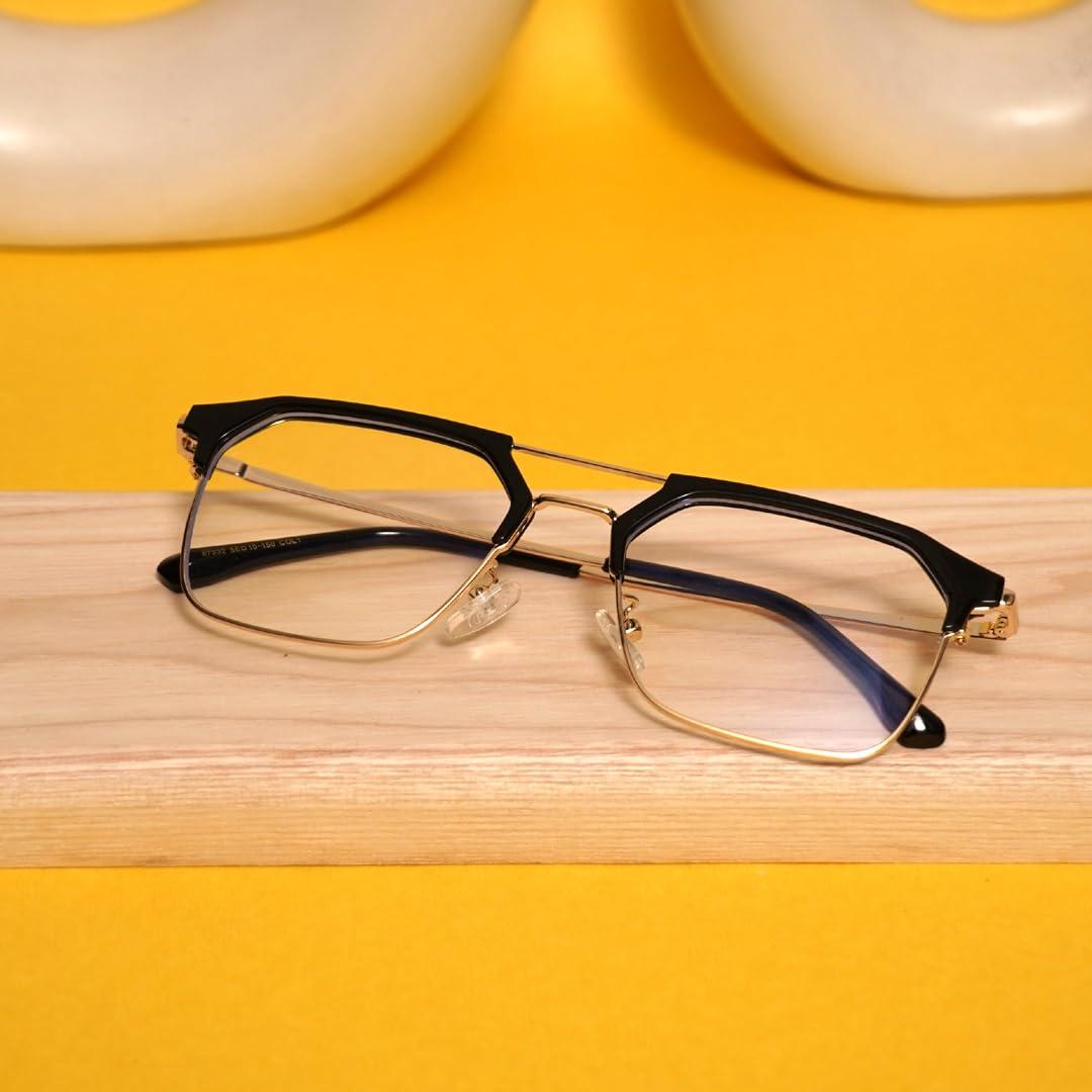 Jodykoes Jodykoes Classic Vintage : Blue Rays Glasses, Anti-Glare Lens Frame, Classic Design Eyewear Eyeglasses Spectacle For Men and Women (Black)