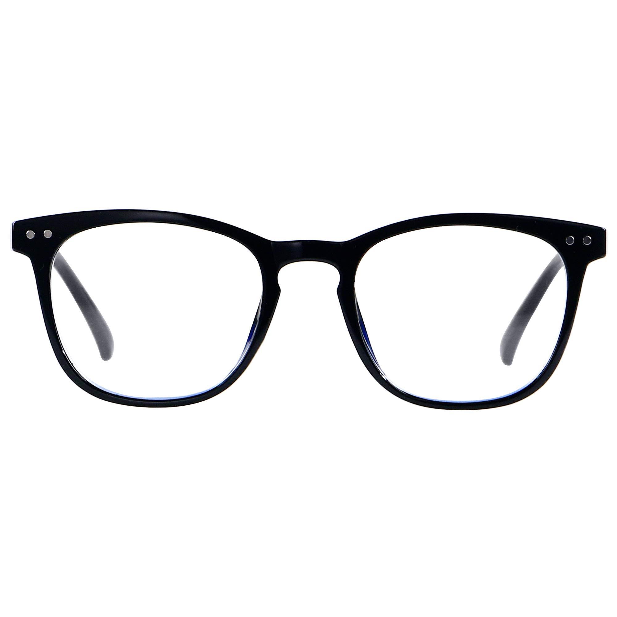 ANDWOOD Blue Light Blocking Glasses Women Men Computer Clear Bluelight Blocker Eyewear Frame Square Black ANDWOOD