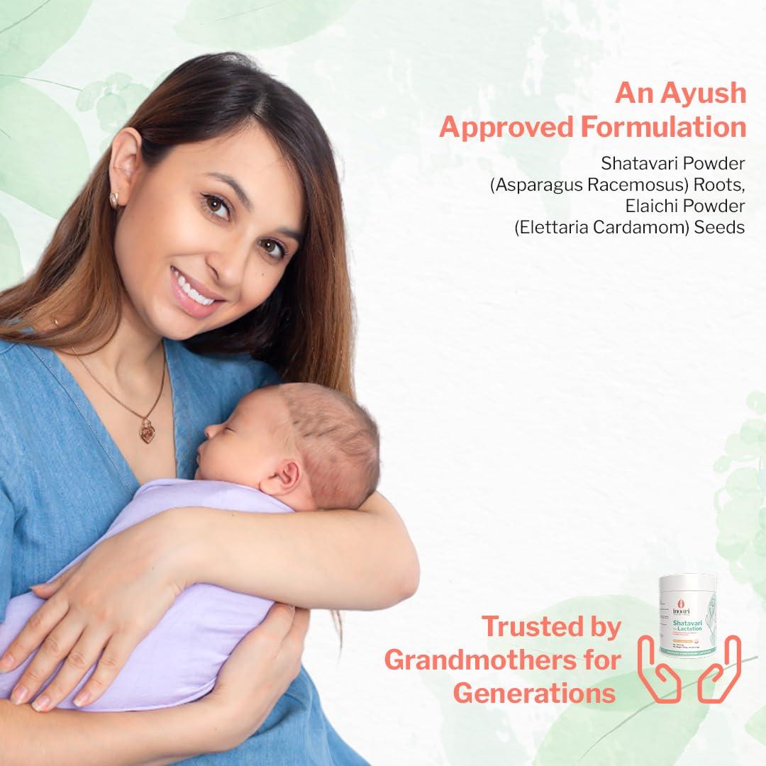 INAARI INAARI Shatavari For Lactation Granules For Breastfeeding Increases Mother\'S Breast Milk Supply Postpartum Lactation Drink Supports Immunity No Added Sugar Mild Cardamom Flavor 200 Gms,40 Servings