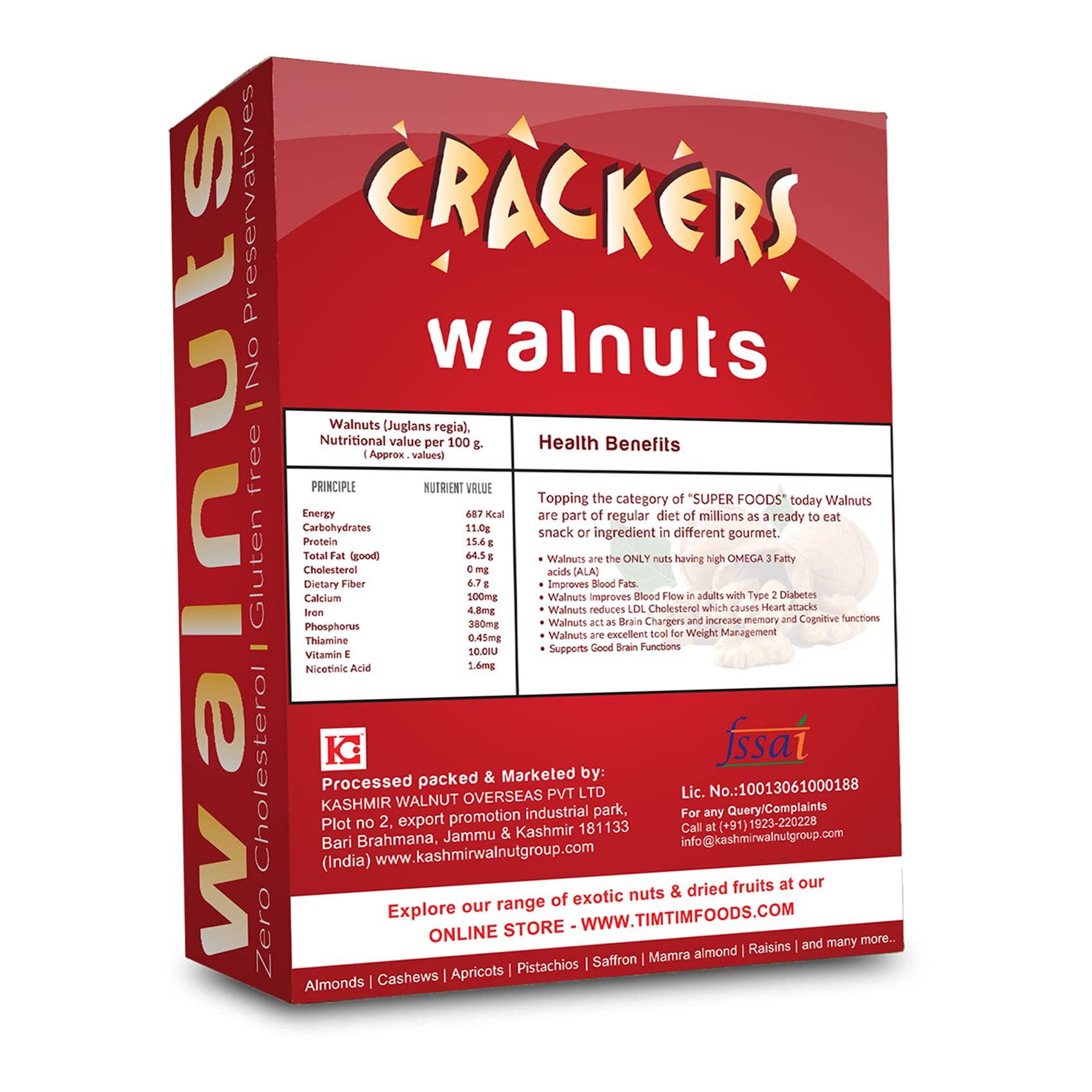 GO Go Crackers Kashmiri Brown Quarters Walnuts Kernels Without Shell, 1 KG (250g x 4)| Walnuts Dry Fruits | Organic Walnuts | Kashmiri Walnuts Kernels for Snacking & Baking