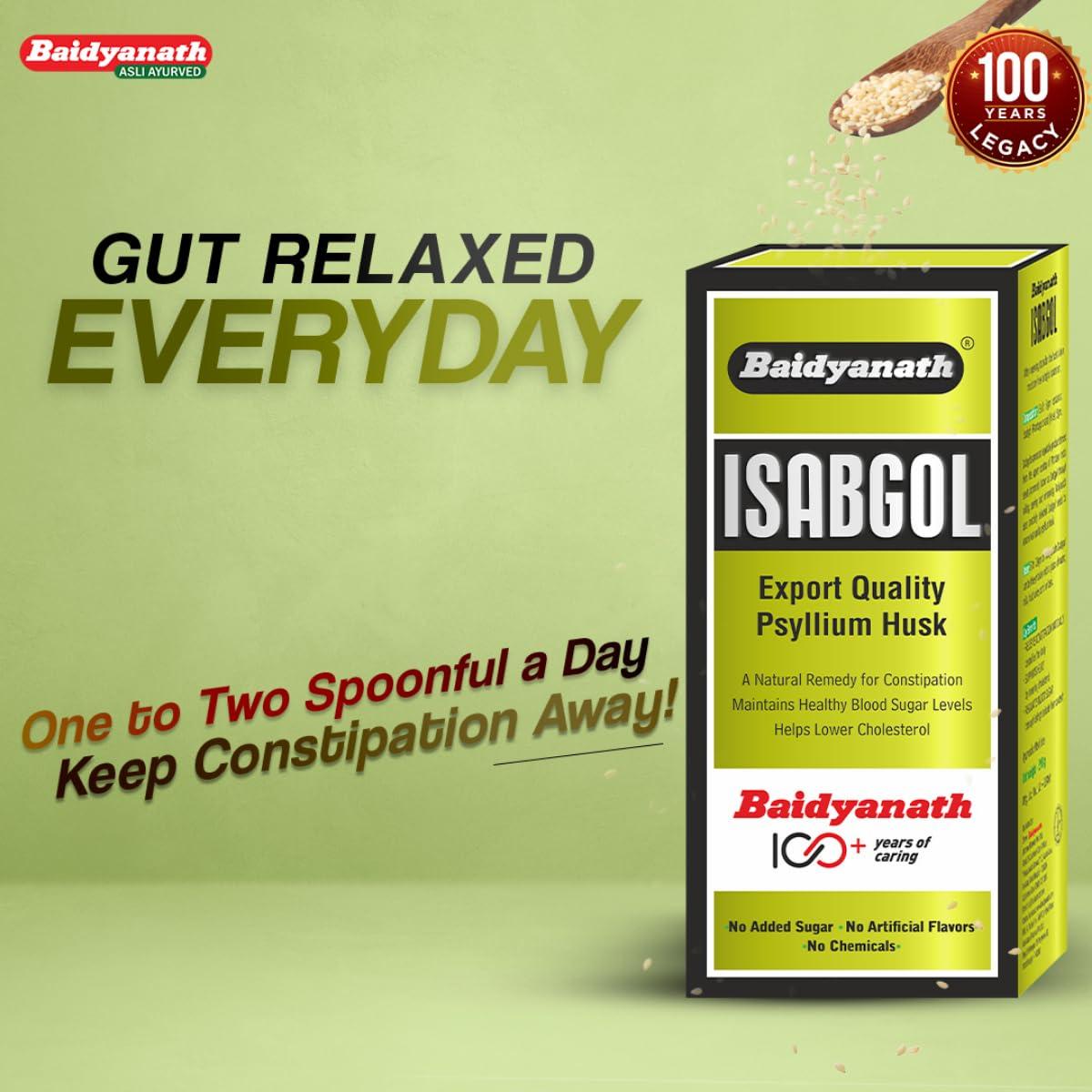 Baidyanath Baidyanath Isabgol - Psyllium Husk Powder - 100gm | Effectively Relieves Constipation | Fibre Supplement For Digestion