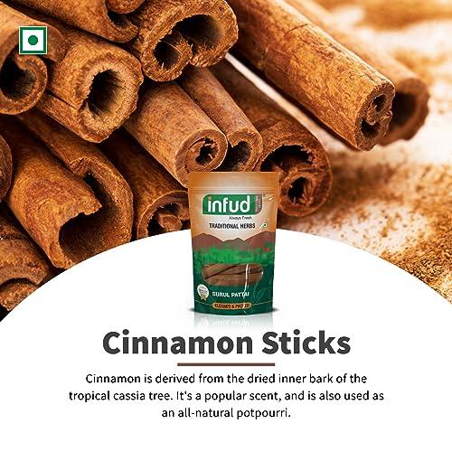 infud INFUD Cinnamon Quills/Surul Pattai/Authentic Ceylon Dalchini (25g) For Cooking Whole Spice (pack of 2)