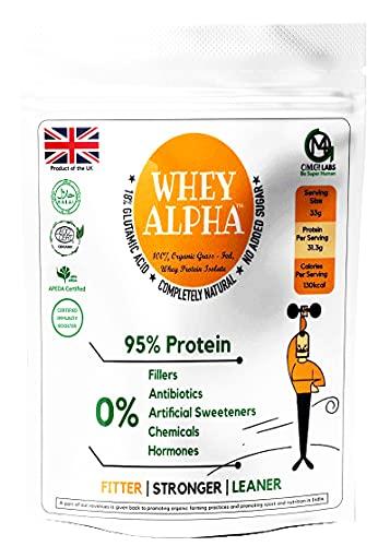 OMG LABS WHEY ALPHA 95% PROTEIN MANGO 200g (Per serving size of 33gm, contains 31.3gm protein, 10gm BCAA, 6gm Glutamic Acid)