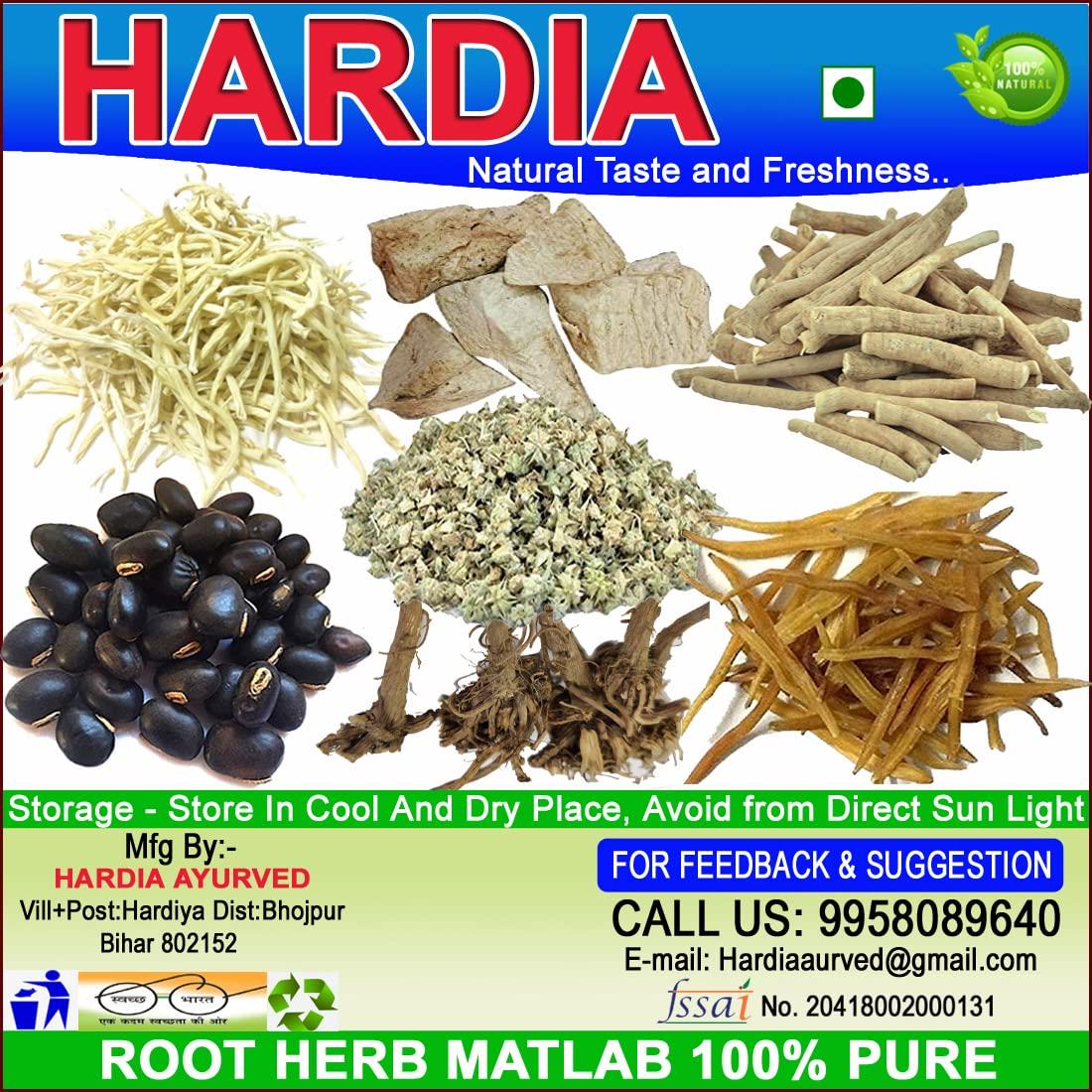 Hardia Hardia ashwagandha safed musli shatavari vidharikand akarkara gokhru kaunch beej 350gm combo pack 50gm each herb