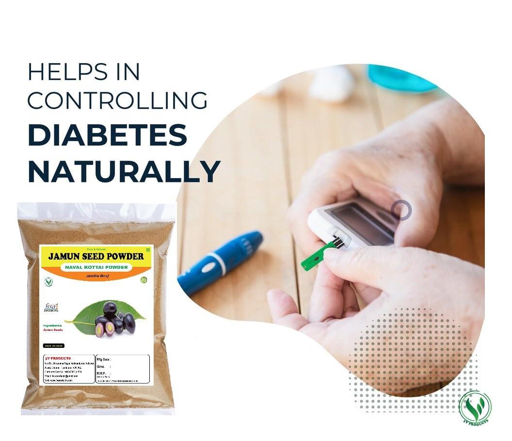 3V PRODUCTS 3V PRODUCTS Naval Kottai Powder 100g | Jamun Seed | Neredu Ginjalu | Jambu Beej for Immune Boosting | Manage Blood Sugar | Diabetes