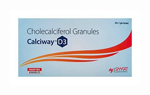 calciway D3 Calciway D3 sachet for Re-Establishes Vitamin-D3 (Cholecalciferol 60000 I.U) Levels Pack of 10 (Sugar Free)