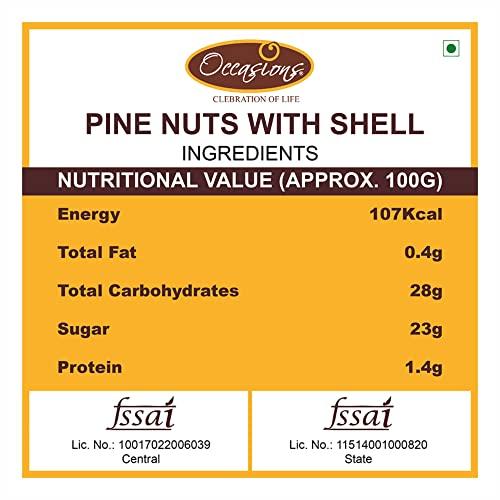 Occasions Ocassions Jumbo Pine nut (Chilgoza Seeds) with Shell ()- 250g
