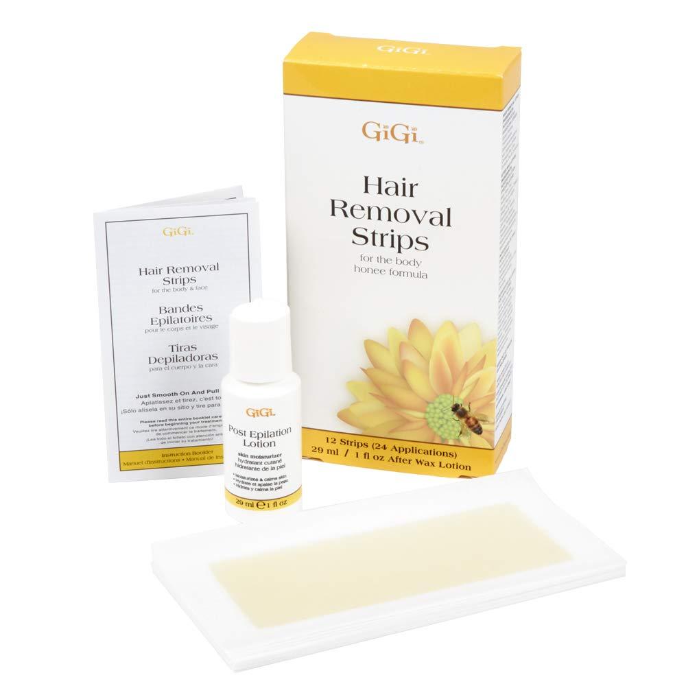 GiGi Gigi Hair Removal Strips for The Body, 24 Applications & 29 ml, 1 Fl. Oz. After wax lotion