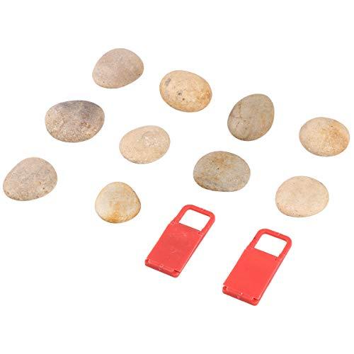 HEALLILY 1 Set/ 10 Pcs Children DIY Drawing Stone Graffiti Rocks Stones Creative Natural Pebbles with 1 Pc Bracket for Home School Practice (3-4CM, Random Style)