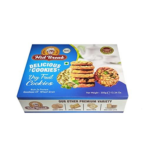 Mid Break Mid Break - Dry Fruit Cookies | 100% Eggless Cookies | Dry Fruit Biscuits | Handmade Cookies | 300 gm | Pack of 1