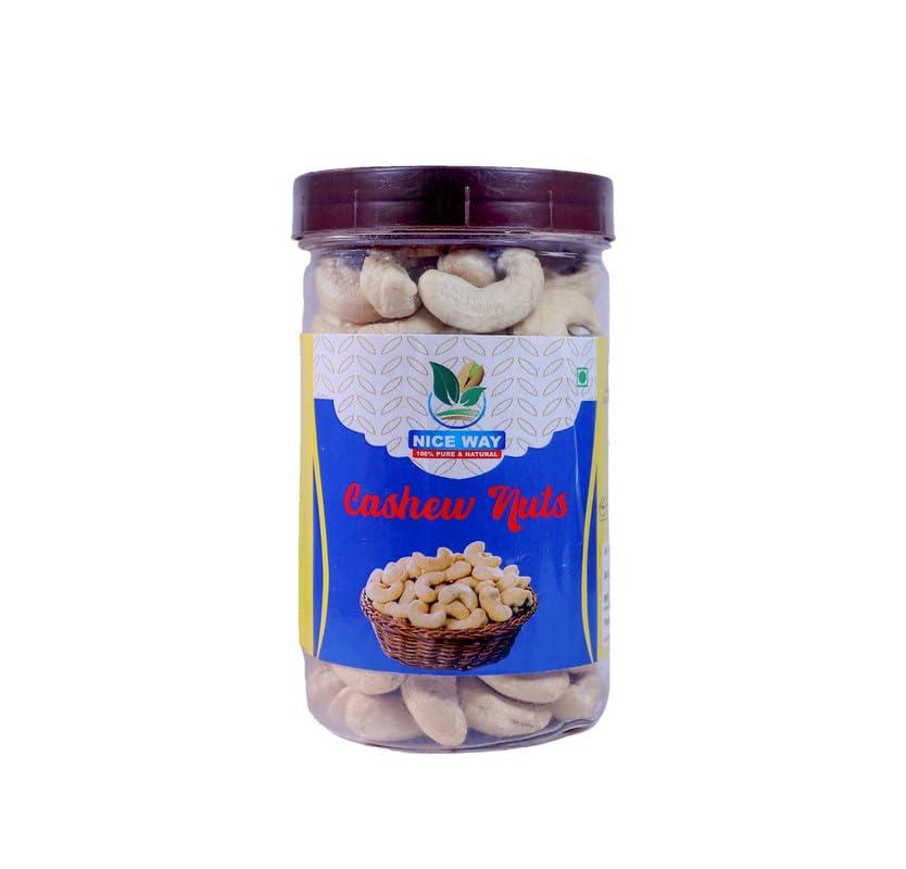 Nice way Nice Way 100% Natural Whole Cashew Nuts 160| Whole Plain Kaju | Cashew Dry Fruit Whole Cashew Nuts [Jar Pack] - Diwali Gift Pack|500gm