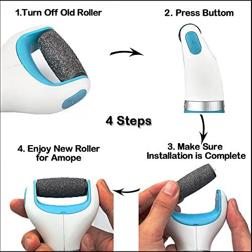 Mayting Replacement Roller Refill Heads for Amope Pedi Perfect Electronic Foot File (1 Extra&4 Regular contains shell powder)
